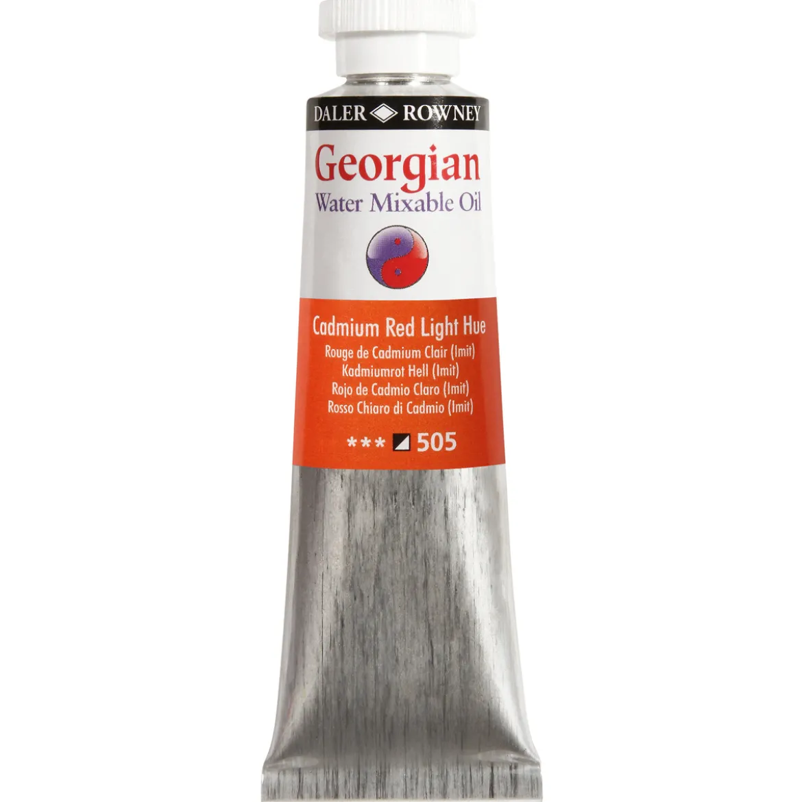 Georgian Water Mixable Oil Colour, vattenlöslig oljefärg 37 ml Cadmium Red Light Hue 505