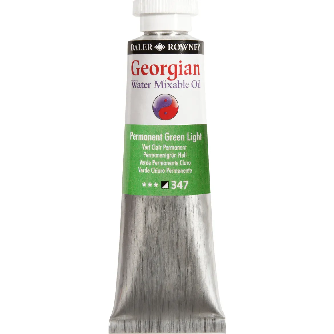 Georgian Water Mixable Oil Colour, vattenlöslig oljefärg 37 ml Permanent Green Light 347
