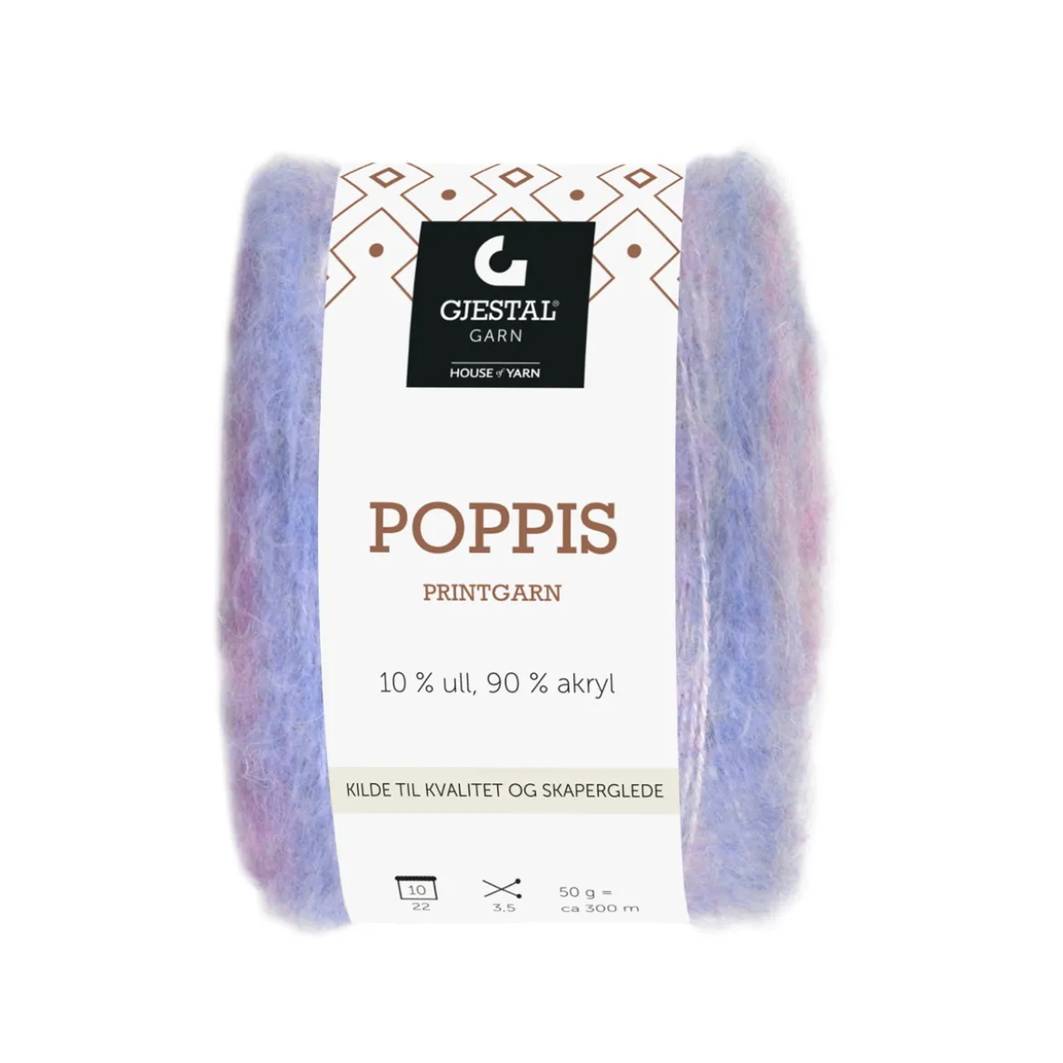 Gjestal Garn Poppis printgarn 50 g blå/mint – graderat garn