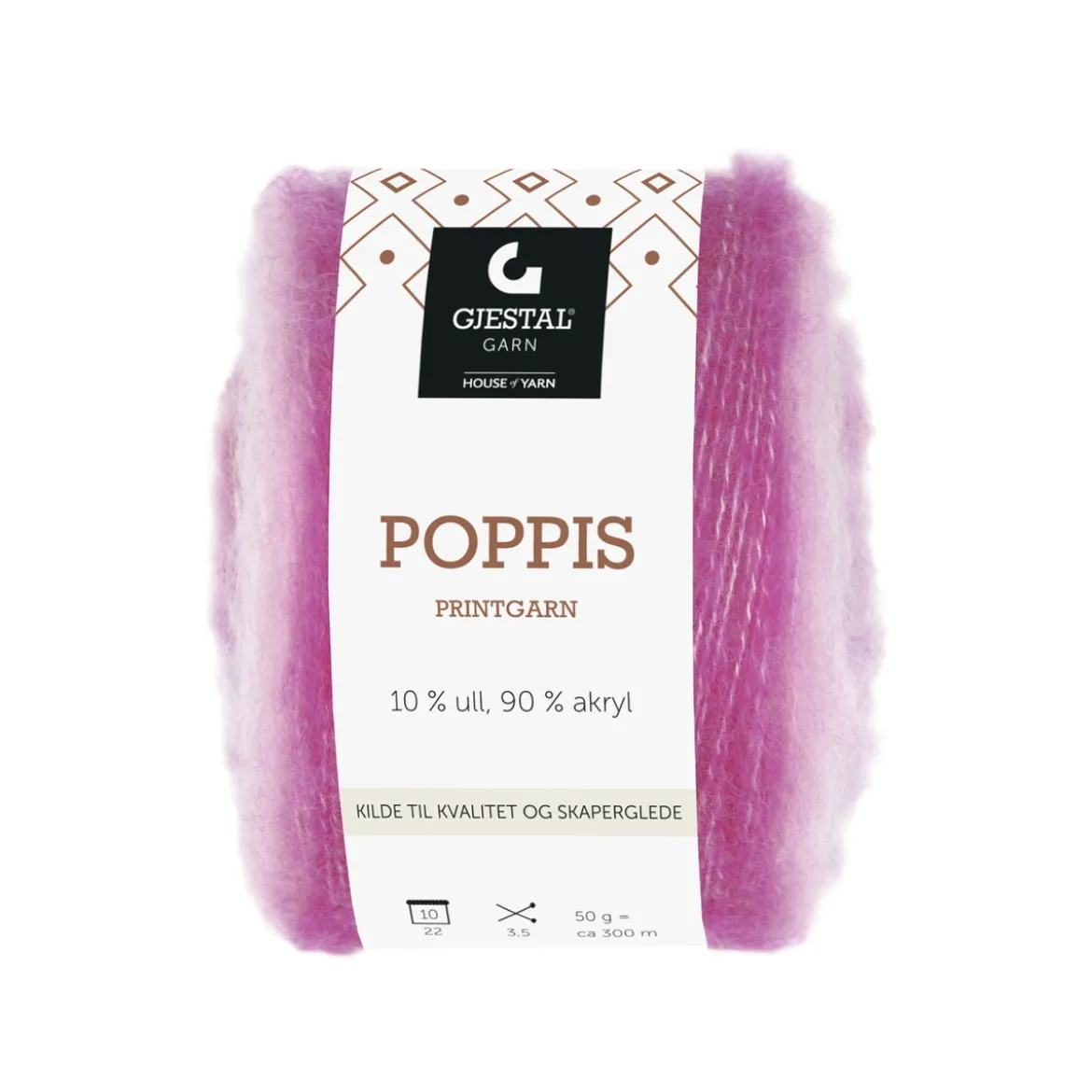 Gjestal Garn Poppis printgarn 50 g orange – graderat garn