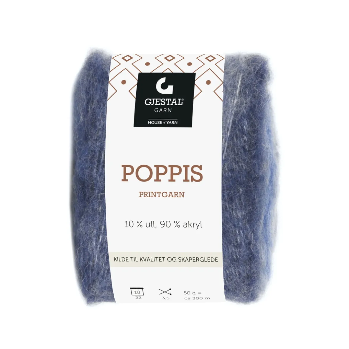 Gjestal Garn Poppis printgarn 50 g denim – graderat garn