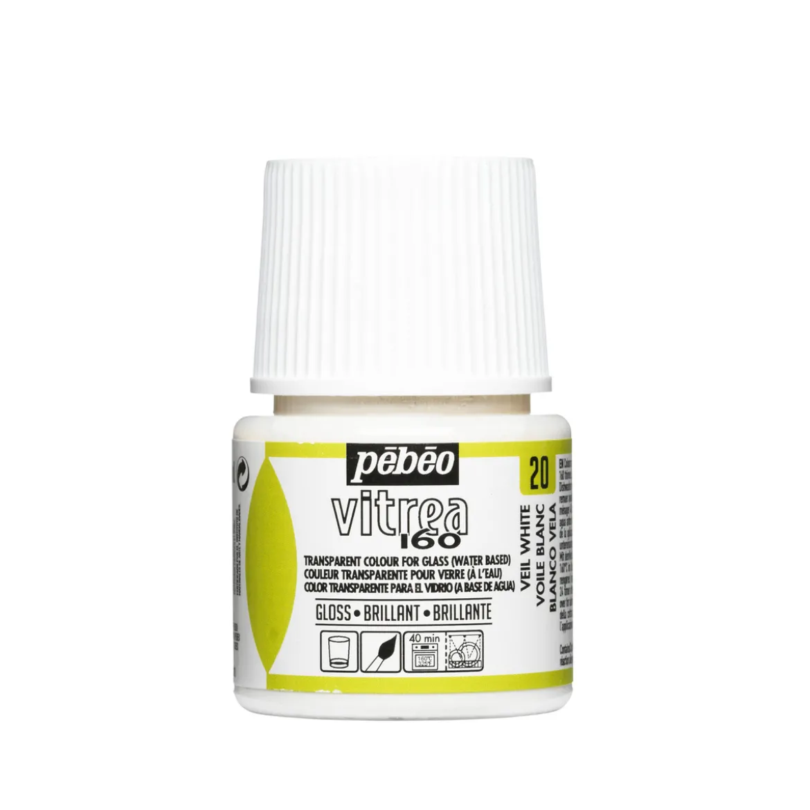 Glasfärg blank 45 ml vit