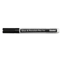 Glas & porslinspenna svart, 1 mm spets
