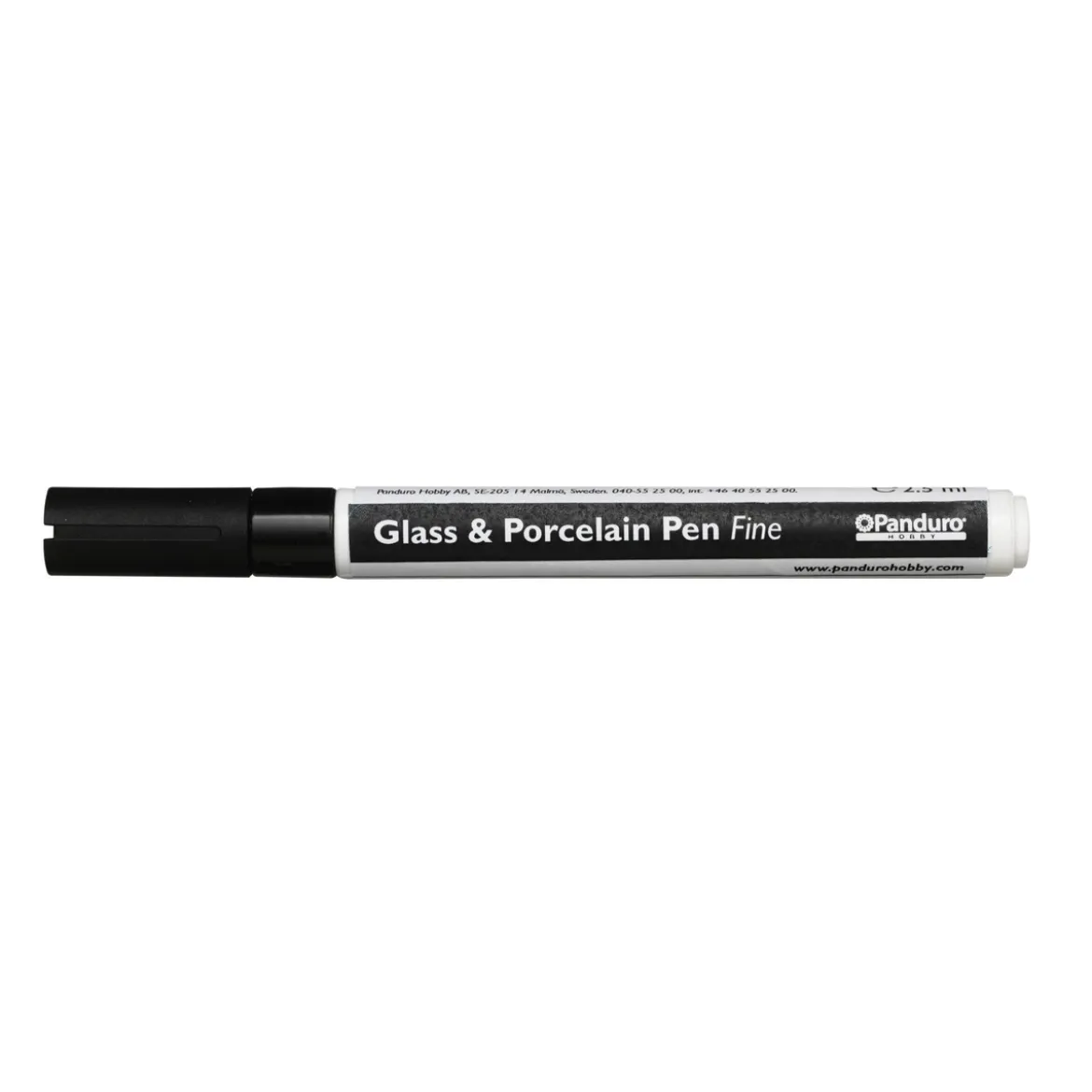 Glas & porslinspenna svart, 1 mm spets