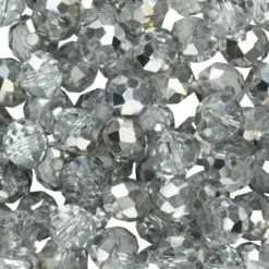 Glaspärla facett silver 80st