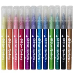 Glitter Markers, 12 st. härliga markers med glada färger & glitter
