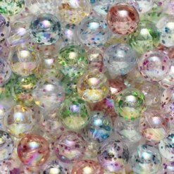 Glitterpärlor med vackra iriserande färger, ca 300 st. Ø10 mm