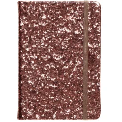 Glittrande anteckningblock A6 (105×150 mm) med 80 linjerade ark