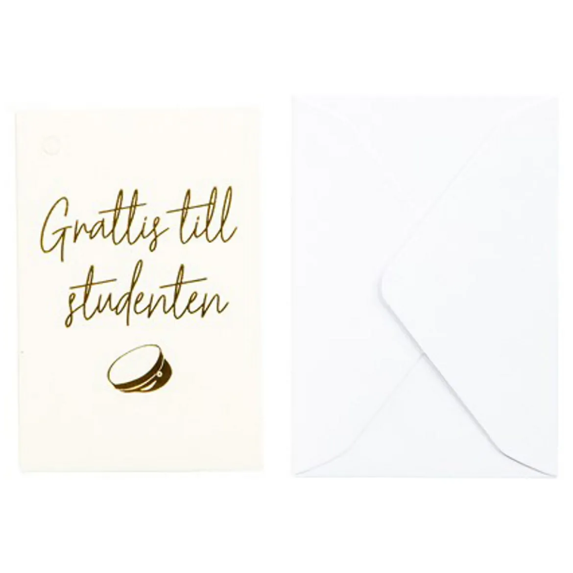 Gratulationskort studentkort "Grattis till studenten" 6,5×9,5 cm, inklusive vitt kuvert