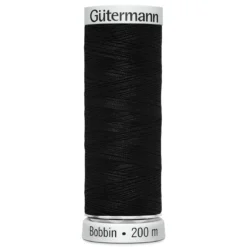 Gütermann bobbintråd, maskinbroderitråd 200 meter, svart 1005