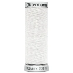 Gütermann bobbintråd, maskinbroderitråd 200 meter, vit 1001