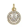 Guldfärgat hänge charm med smiley fylld av strass Ø12 mm
