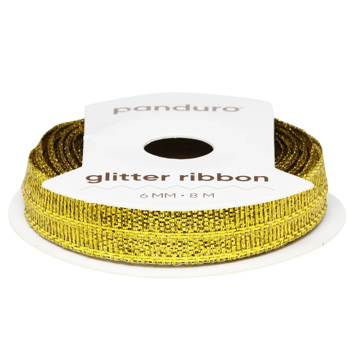 Guldigt glitterband – 6 mm brett och 8 meter långt