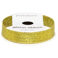 Guldigt glitterband – 12 mm brett och 8 meter långt
