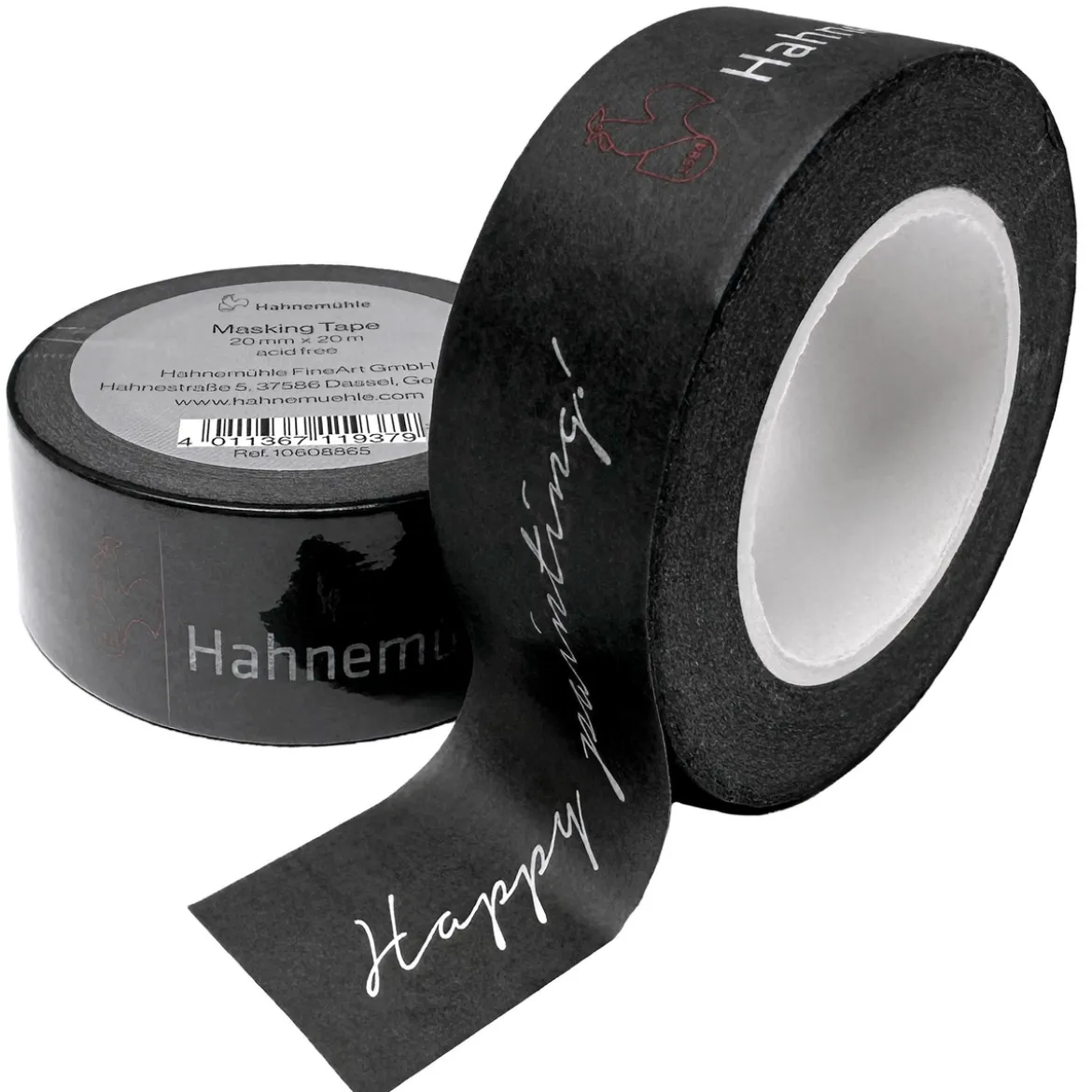 Hahnemühle Fine Art Masking Tape, grå maskeringstejp med text 20 mm × 20 meter
