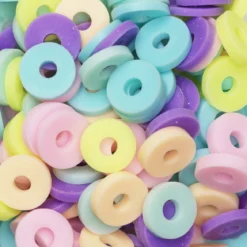 Heishi-pärlor i rör – härlig mix med pastellfärgade heishis, Ø6 mm