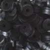 Heishi-pärlor i rör – silvermetallic-skimrande svarta heishis, Ø6 mm