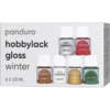 Hobbylack gloss 6×20 ml Winter – 6 blanka färger med känsla av jul & vinter