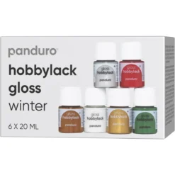 Hobbylack gloss 6×20 ml Winter – 6 blanka färger med känsla av jul & vinter