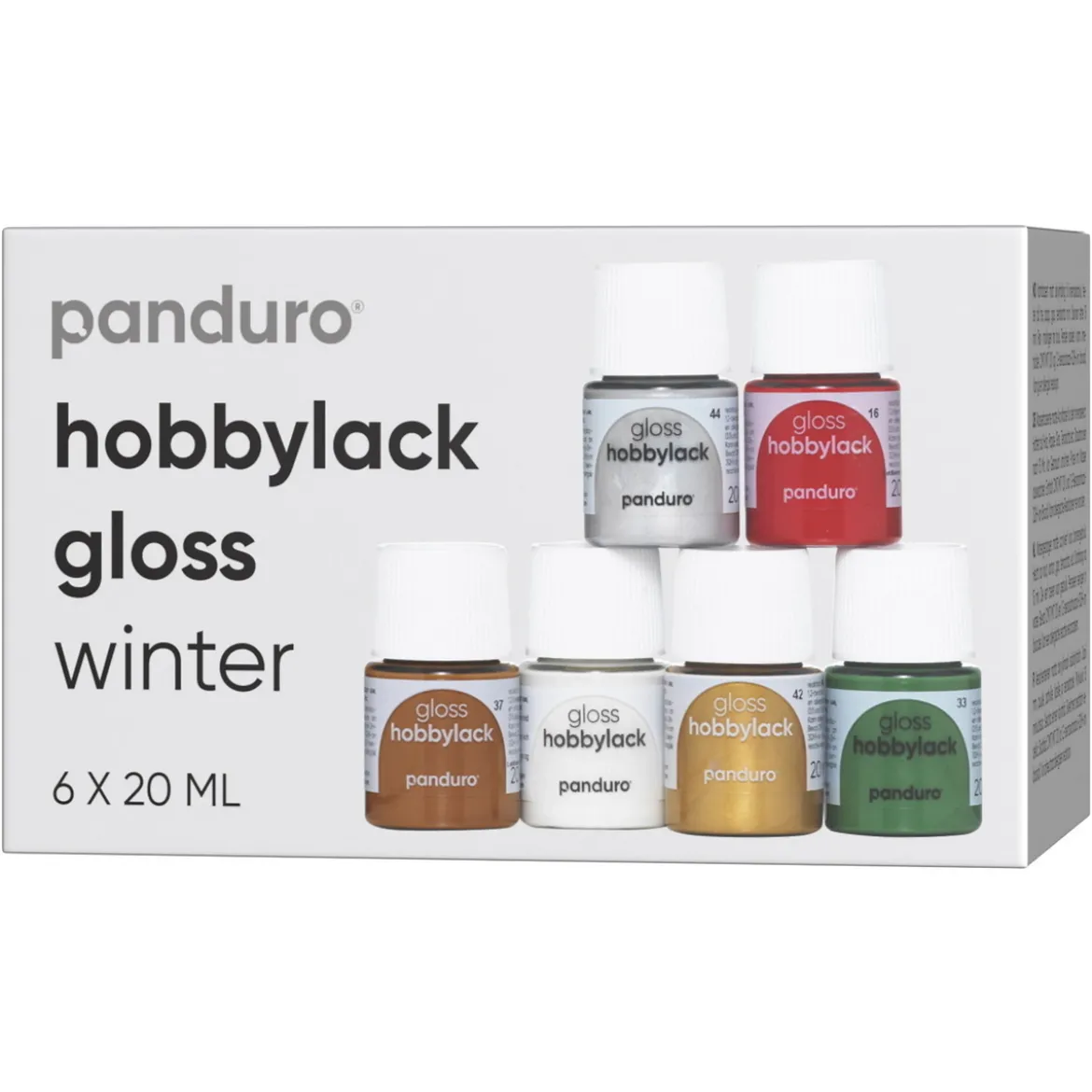 Hobbylack gloss 6×20 ml Winter – 6 blanka färger med känsla av jul & vinter