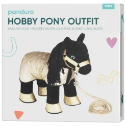 Hobby Pony – komplett utstyrsel med täcke, skor och tillbehör i gnistrande guld!