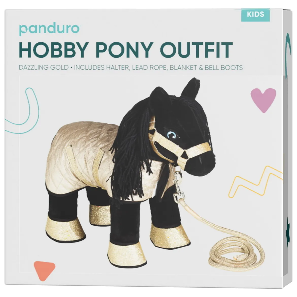 Hobby Pony – komplett utstyrsel med täcke, skor och tillbehör i gnistrande guld!