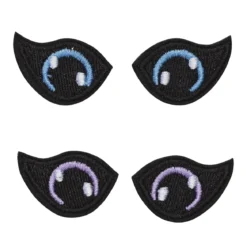 Hobby Pony tygögon 2 par, blå & lila, 32×20 mm