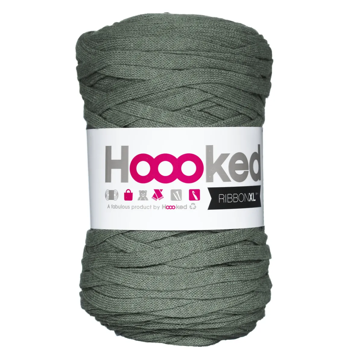Hooked Ribbon XL garn 250g armygrön – RXLSP6 Dried herb