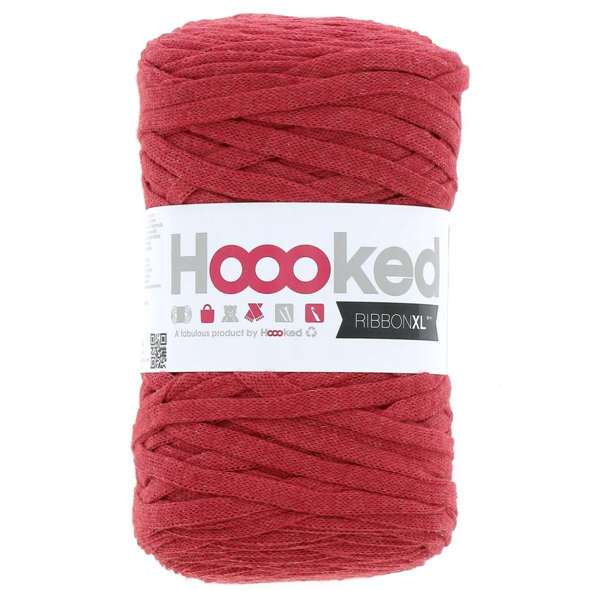 Hooked Ribbon XL garn 250g röd – RXL34 Lipstick red
