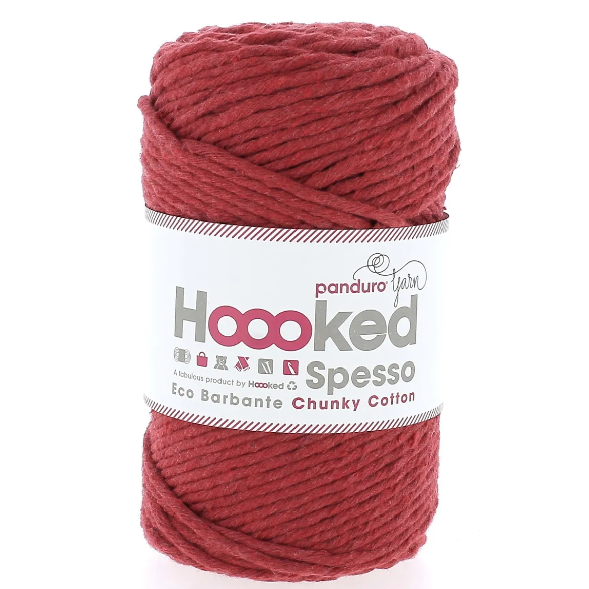 Hoooked Spesso Eco Barbante Chunky Cotton by Panduro Yarn – 500g röd, Ruby S1000
