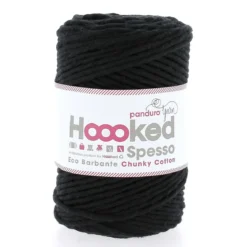 Hoooked Spesso Eco Barbante Chunky Cotton by Panduro Yarn – 500g svart, Noir S250