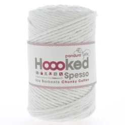 Hoooked Spesso Eco Barbante Chunky Cotton by Panduro Yarn – 500g vit, Lotus S200