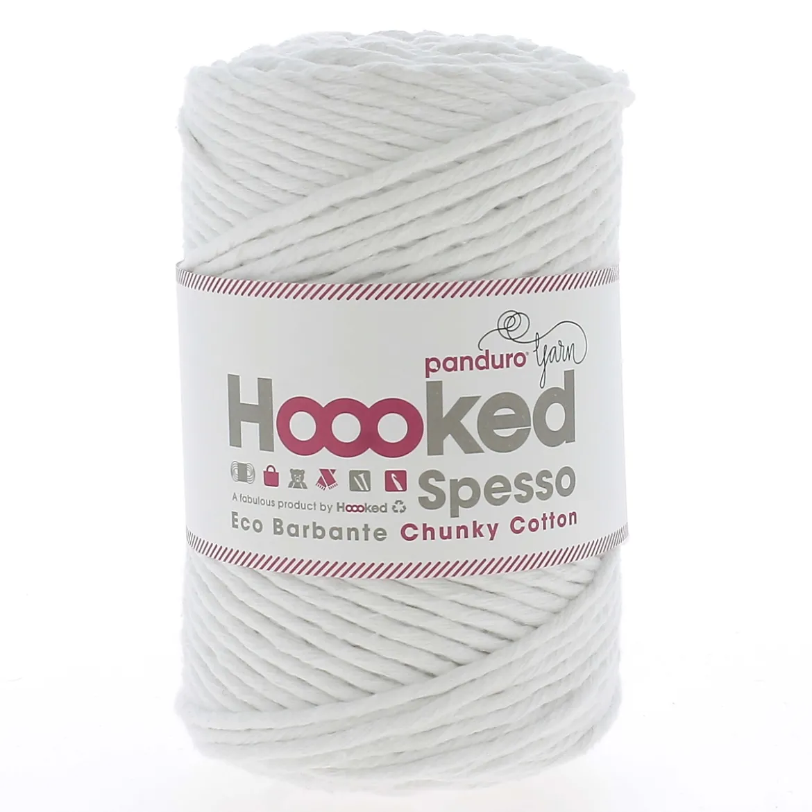 Hoooked Spesso Eco Barbante Chunky Cotton by Panduro Yarn – 500g vit, Lotus S200