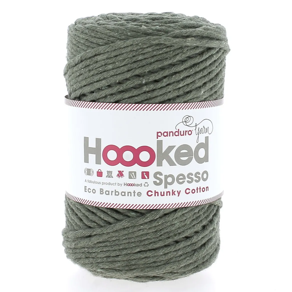 Hoooked Spesso Eco Barbante Chunky Cotton by Panduro Yarn – 500g mörkgrön, Aspen S805