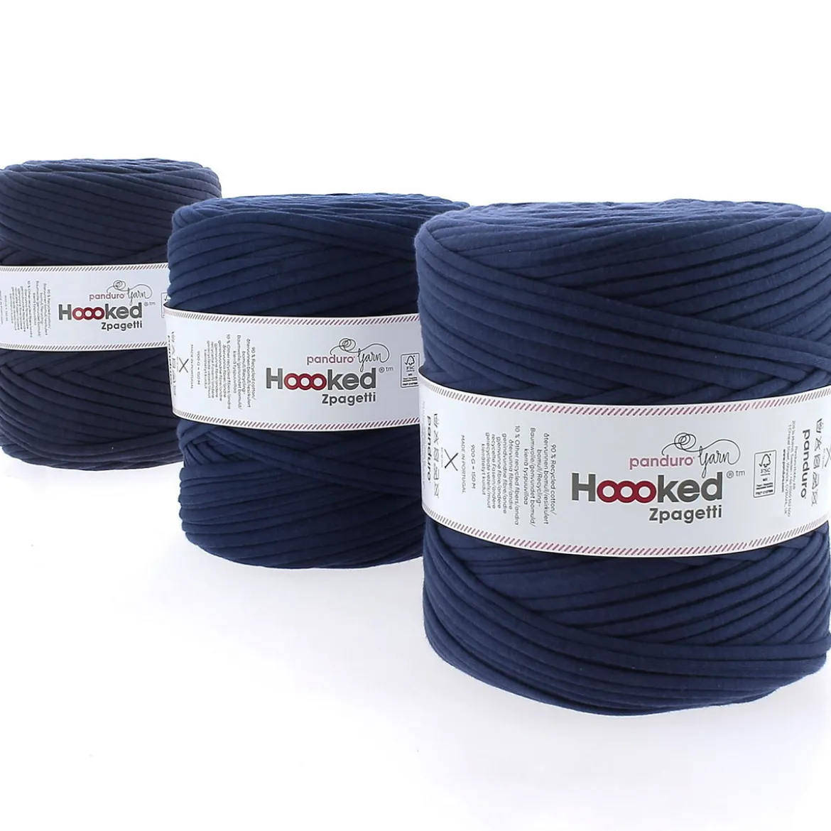 Hoooked Zpagetti Medium trikågarn 900 g mörkblå – Marine Blue shades ZP005-16, pris per styck