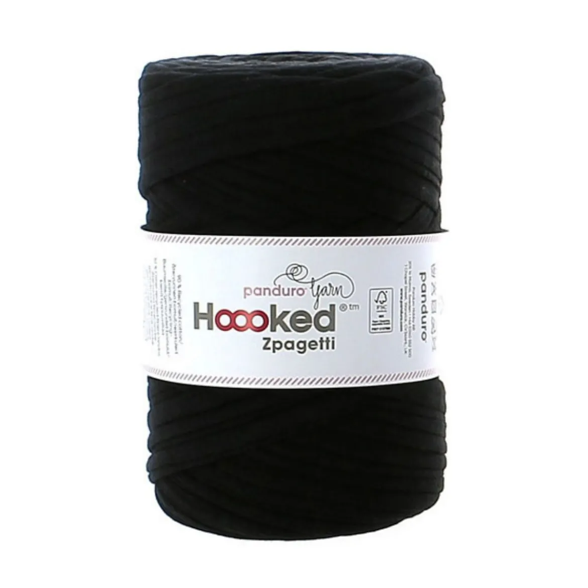 Hoooked Zpagetti Medium trikågarn 450g svart – Black shades ZP004-01, pris per styck