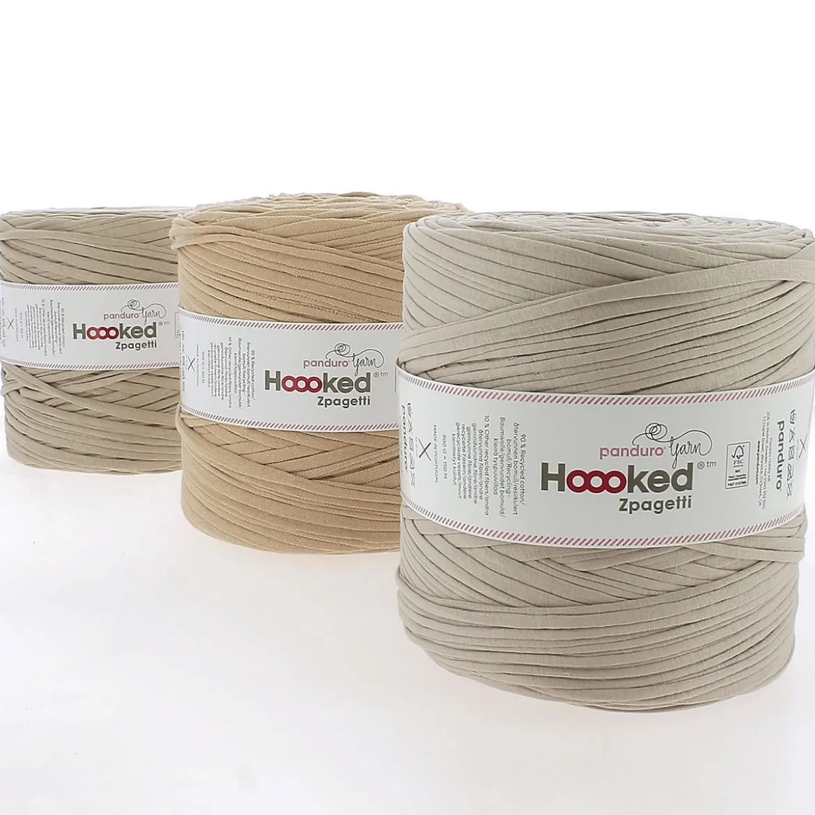 Hoooked Zpagetti Medium trikågarn 900 g beige – Beige shades ZP005-17, pris per styck