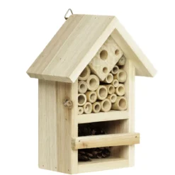 Insektshus insektshotell 13×8×18 cm av ljust obehandlat FSC®-märkt trä