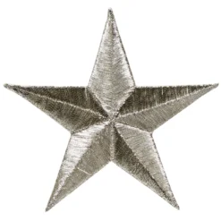Iron-on stjärna, silverfärgad 7x7 cm