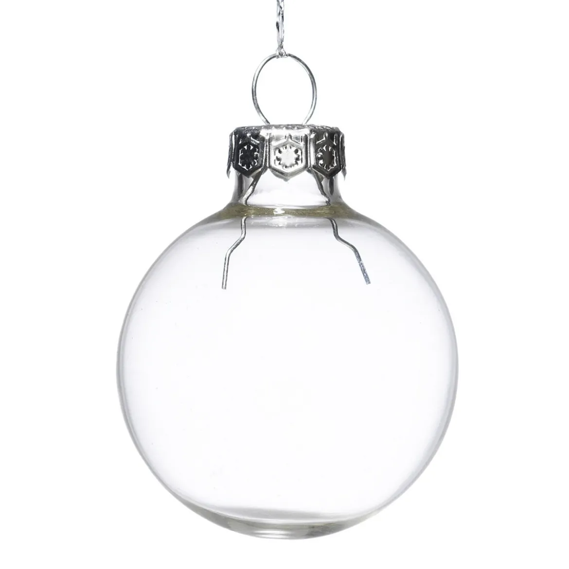 Julgranskulor av glas, små transparenta julkulor, 16 st. Ø3,5 cm