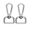 Karbinhakar karbinlås för axelrem 2-pack, silverfärgad 50×25 mm, 20 mm öppning