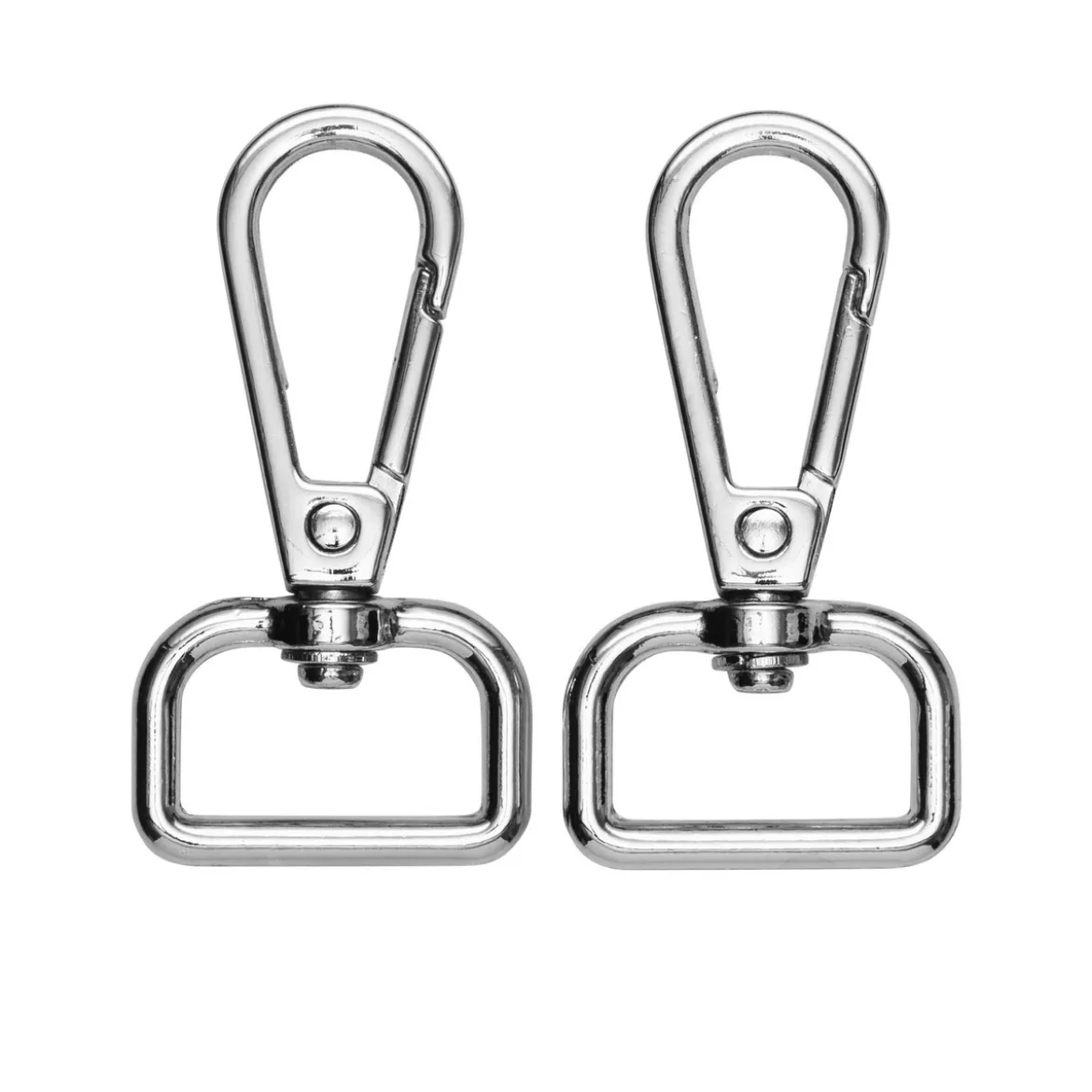 Karbinhakar karbinlås för axelrem 2-pack, silverfärgad 50×25 mm, 20 mm öppning