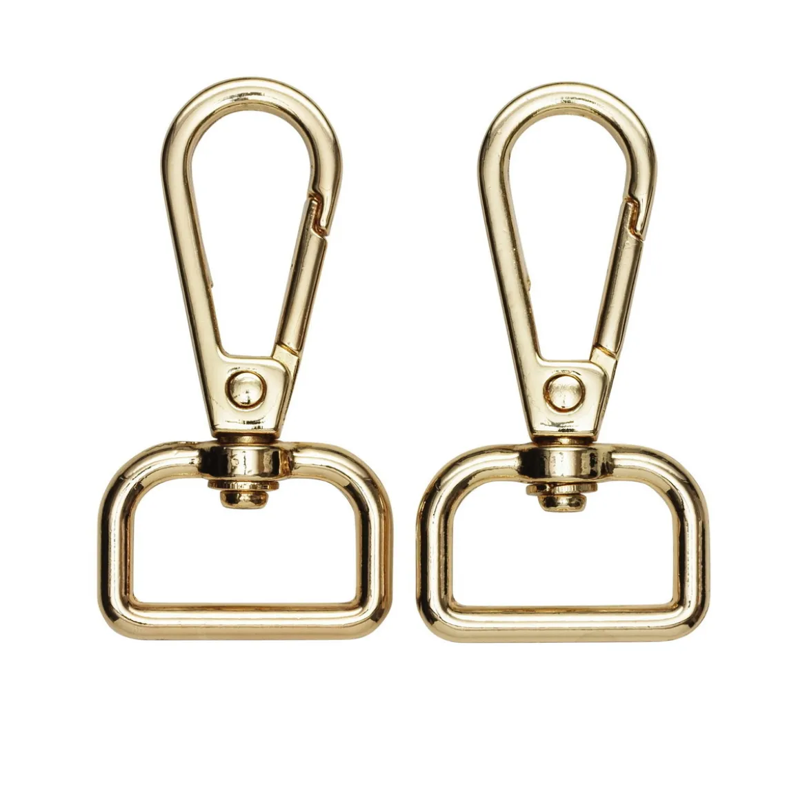 Karbinhakar karbinlås för axelrem 2-pack, guldfärgad 50×25 mm, 20 mm öppning
