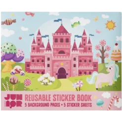 Klistermärkesbok Unicorn Candyland, 35x29 cm, med 100+ återanvändbara stickers