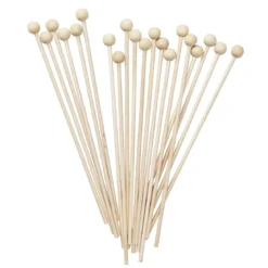 Klubbpinnar godisklubbor med kula, av ljust trä. 20-pack, längd 16 cm