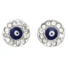 Knappar med öga och gnistrande strass silverfärgade 2 st Ø12 mm