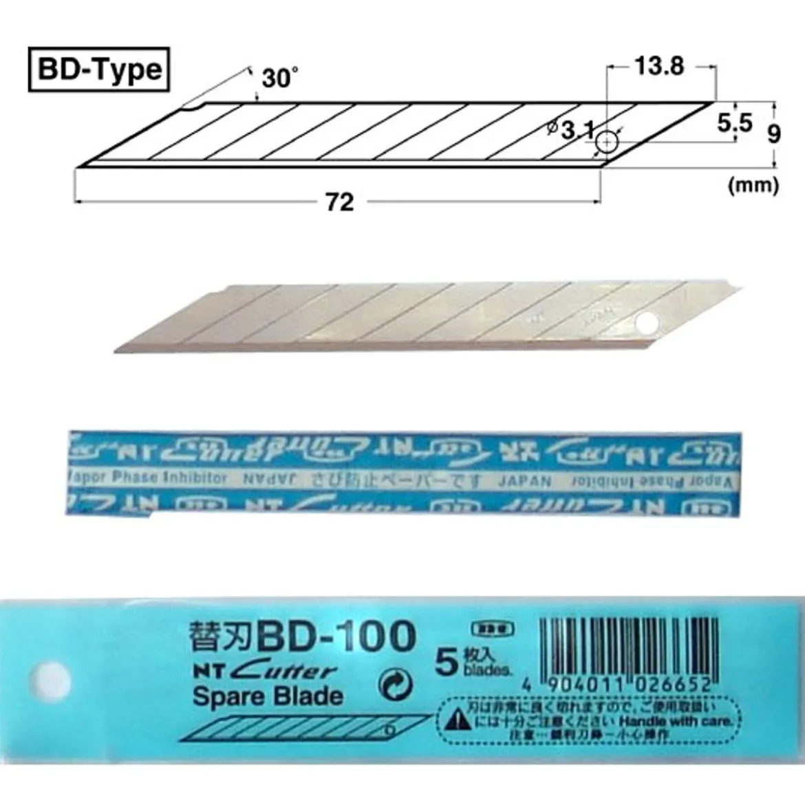 Knivblad BD-100 5st