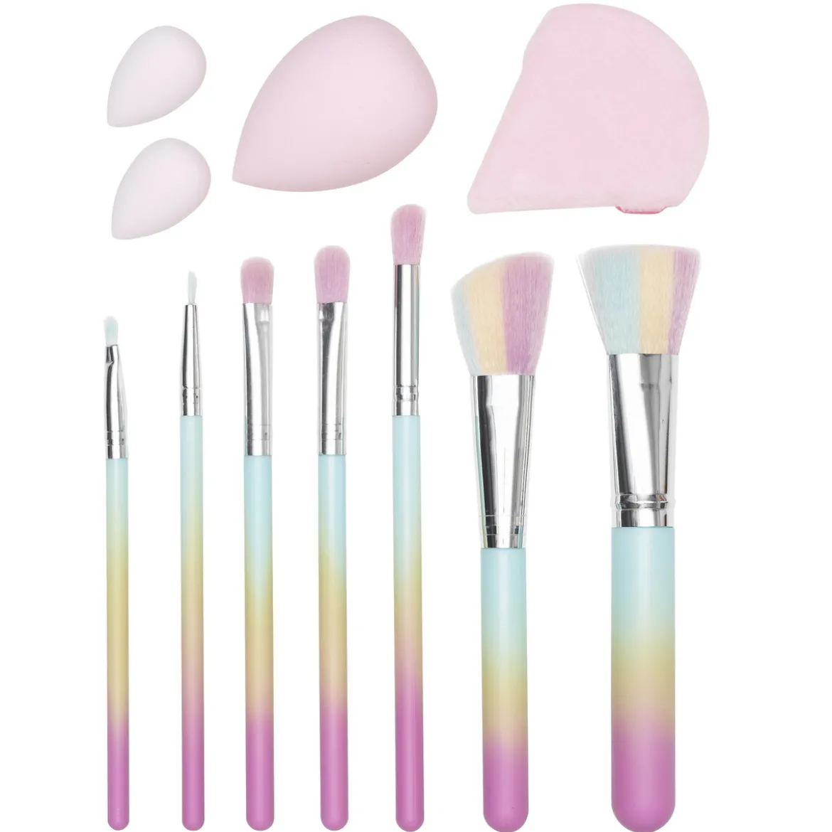 Komplett set med 7 sminkpenslar och 4 sminksvampar – maxa halloween & maskerad!