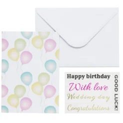 Kortkit A5 (105×148 mm) med kuvert & stickers – Ballong