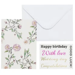 Kortkit A5 (105×148 mm) med kuvert & stickers – Blomsterknopp